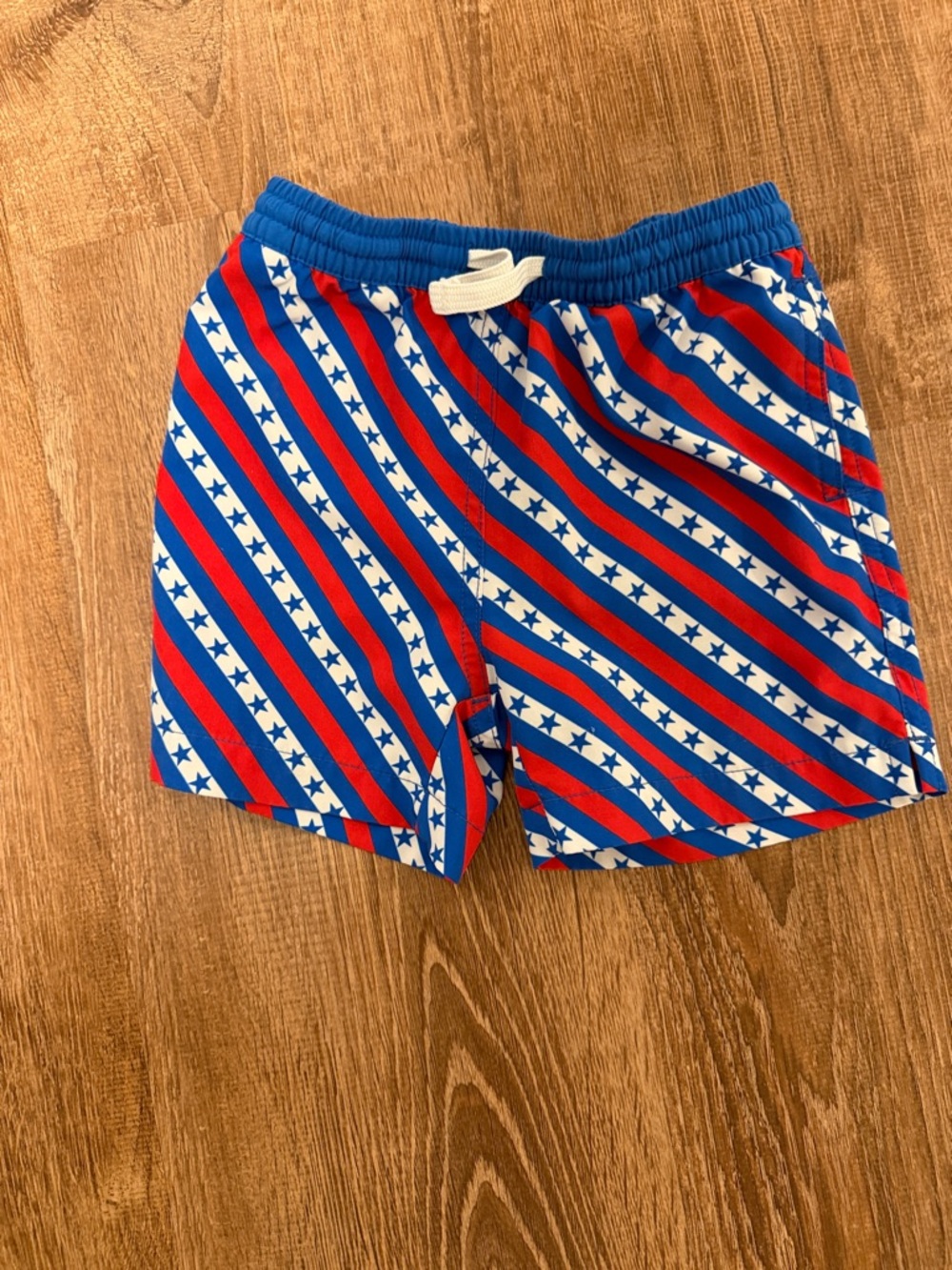 Patriotic Red & Blue Star Stripe Swim Shorts